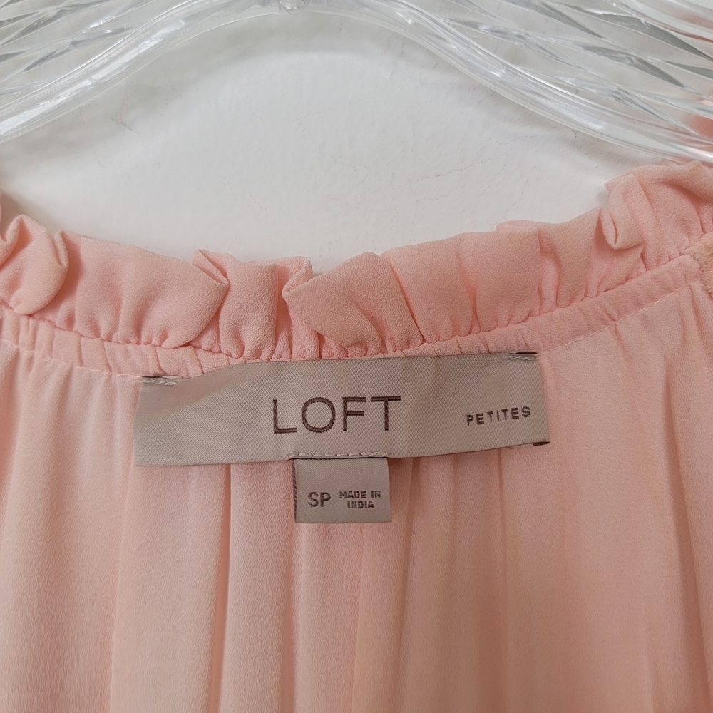 LOFT Blush Pink Flutter Sleeve Blouse - Picture 3 of 7